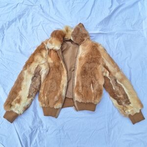 Real Rabbit Fur Tan Jacket